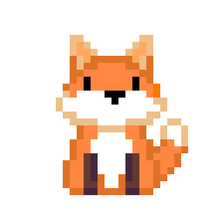A animated Fox in pixel style.